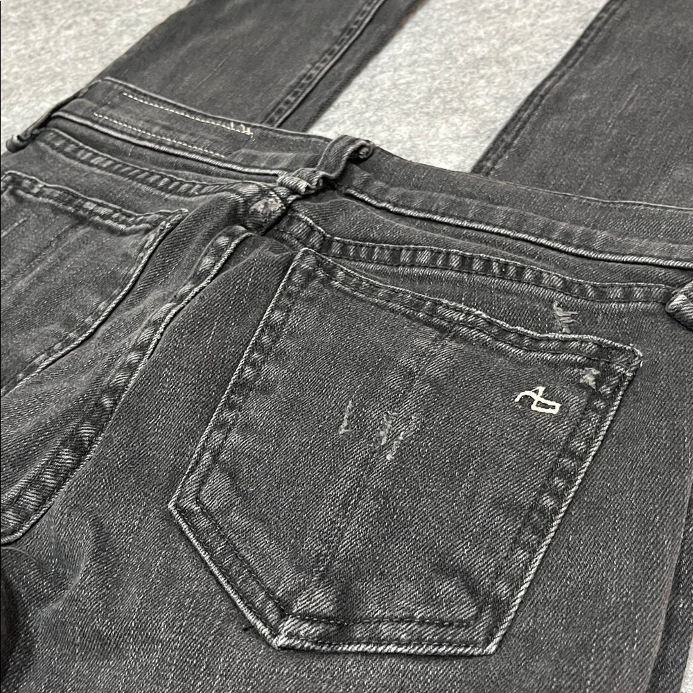 Rag & Bone Women's Distressed Black Skinny Jeans - Picture 7 of 8
